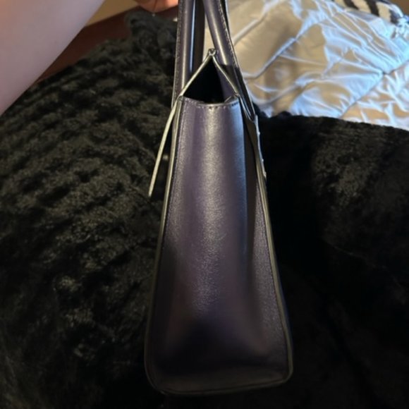 EUC Henri Bendel Large A-List Flap Satchel Gorgeous Purple/Blue - Picture 5 of 7